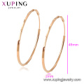 97346 xuping best selling high quality big circle rose gold color elegant ladies hoop earrings